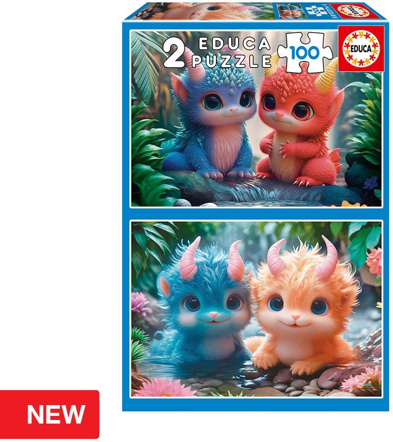 Puzzle Junior 2x100 Monstros Adoráveis - EDUCA