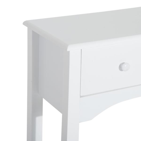 Mesa Consola Elegante Móvel de Entrada com 3 Gavetas 100x32x85cm Branco