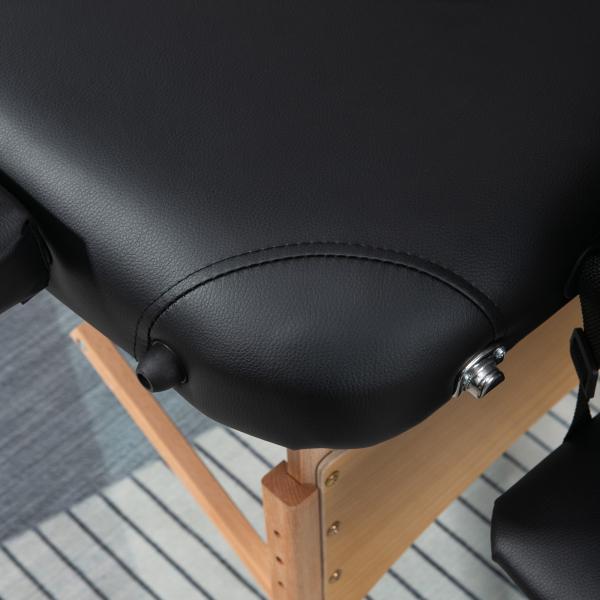 Marquesa de Massagem Dobrável Marquesa com Altura Ajustável 67 - 92cm Desenho Ergonómico Fácil de Transportar 210x81x67 - 92 cm Preto