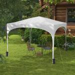 Tenda Dobrável 3x3 m Tenda de Jardim com Altura Ajustável Bolsa de Transporte Tecido Anti - UV e Sacos de Areia Branco