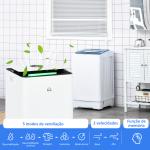 Desumidificador Elétrico 10L/dia Depósito 2,5L Silencioso com 5 Modos 2 Velocidades Ecrã LED e Temporizador 25x25x50,5 cm Branco