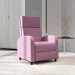 Poltrona Relax Reclinável até 160° Poltrona Reclinável Manual com Apoio para os Pés 64x86x102 cm Rosa