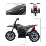 Mota Elétrica com Licença Honda CRF450RL Bateria 6V com Velocidade 3km/h Buzina e Som de Arranque 71x40,5x43,5 cm Cinza