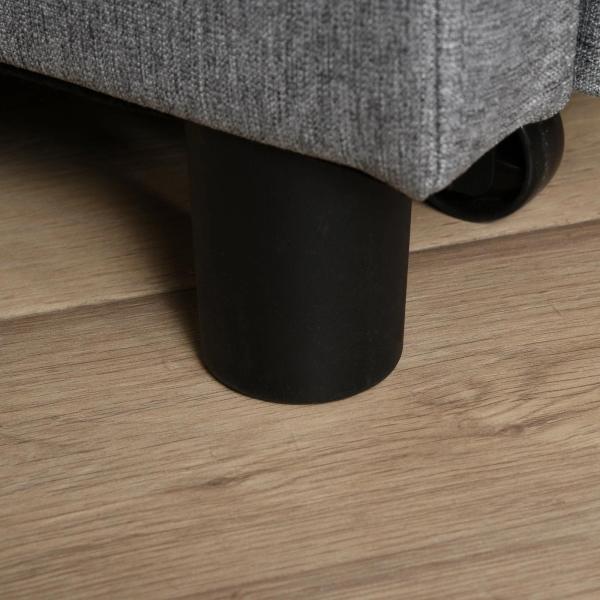 Sofá - cama Individual Poltrona com encosto reclinável Almofada removível Assento acolchoado e 4 rodas 69x82.5x84 cm Cinza