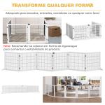 Barreira de Segurança para Cães de Madeira Dobrável para Cães Pequenos e Médios com 6 Painéis 432x36x70 cm Branco