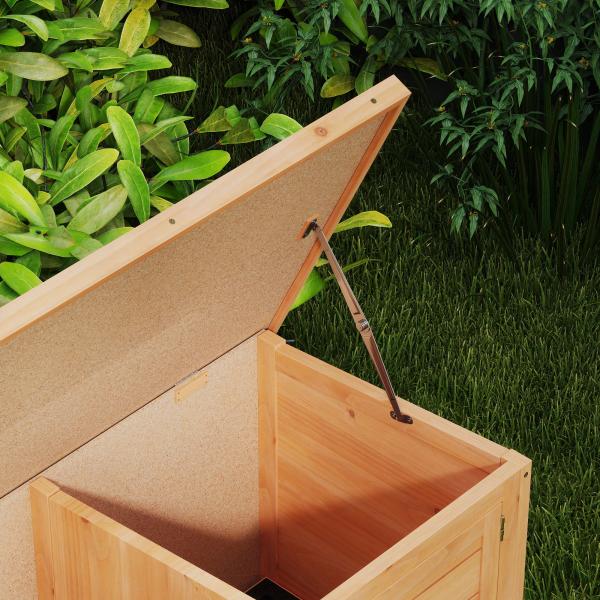 Coelheira de Madeira Gaiola para Coelhos com Telhado Asfáltico Rebatível Portas com Fecho Bandejas Removíveis 112x50x54 cm Amarelo