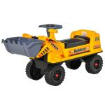 Trator sem Pedais para Crianças de 2 - 3 Anos com Pá Escavadora Espaço de Armazenamento Oculto Volante e Buzina 70x26x37cm Amarelo