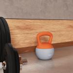 Kettlebell de kg Pesa Russa Preenchida de Areia Metálica e Alça Antiderrapante para Treino em Casa Ginásio Ø21x30 cm Laranja