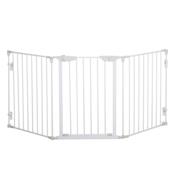 Barreira de Segurança para Animais de Estimação Barreira Dobrável de 3 Painéis 180x74,5 cm Branco