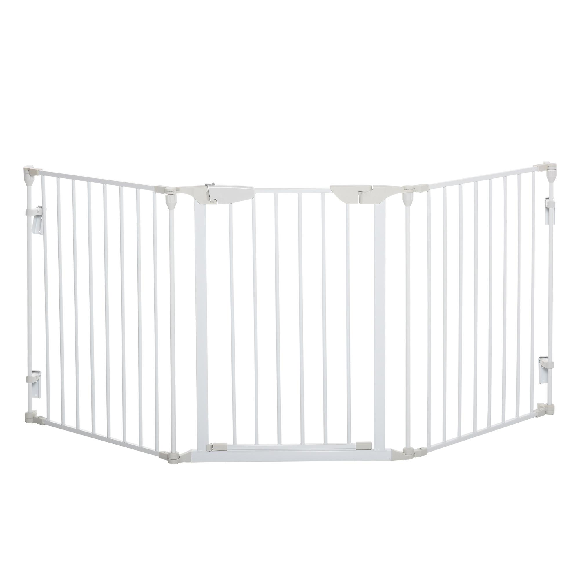 Barreira de Segurança para Animais de Estimação Barreira Dobrável de 3 Painéis 180x74,5 cm Branco