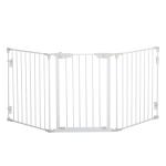 Barreira de Segurança para Animais de Estimação Barreira Dobrável de 3 Painéis 180x74,5 cm Branco