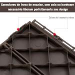 Conjunto de 9 Estrados 30x30cm com Área de 0.81 m² para Exterior e Interior Estrados com Sistema Click com Superfície Antiderrapante para Balcão Terraço Jardim Marrom