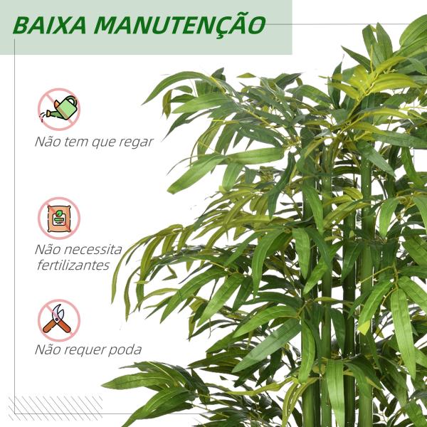 Planta Artificial Bambu Artificial para Interiores e Exteriores Decoração de Sala de Estar Escritório Ø17x180 cm Verde