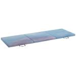 Tapete de Ginástica Dobrável com Espessura de 5 cm Tapete de Exercício 180x60x5 cm com Alças de Transporte Azul Degradê