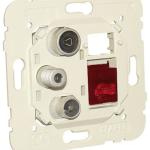 Tomada Mista R+TV+SAT+RJ45 CAT6 UTP Estrela Série MEC21 - EFAPEL