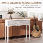 Mesa Consola Elegante Móvel de Entrada com 3 Gavetas 100x32x85cm Branco