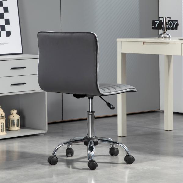Cadeira de Escritório sem Apoio para os Braços Cadeira de Escritório Giratória com Altura Ajustável 48x52x78 - 90 cm Cinza
