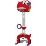 Tabela de Basquetebol 5 em 1 com Altura Ajustável Futebol Golf Aros Jogo de Lançamento 46x51x134 - 152 cm Vermelho