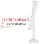 Armário para Joias Luzes LED de luz Reclinável Madeira 30x36x146cm cor Branco