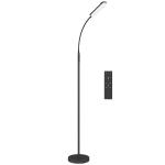 Candeeiro de Pé LED com Controlo Remoto e Tátil 5 Modos de Iluminação Temporizador de 60 Minutos Memória Ø22x175 cm Preto