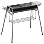 Barbecue a Carvão Portátil com Grelha de Aço Inoxidável Prateleira para Temperos e Prateleira de Armazenamento 96x61x72 cm Preto