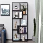 Estante Moderna Biblioteca Estreita com 8 Prateleiras para Sala Quarto e Escritório 70x24x178 cm Preto