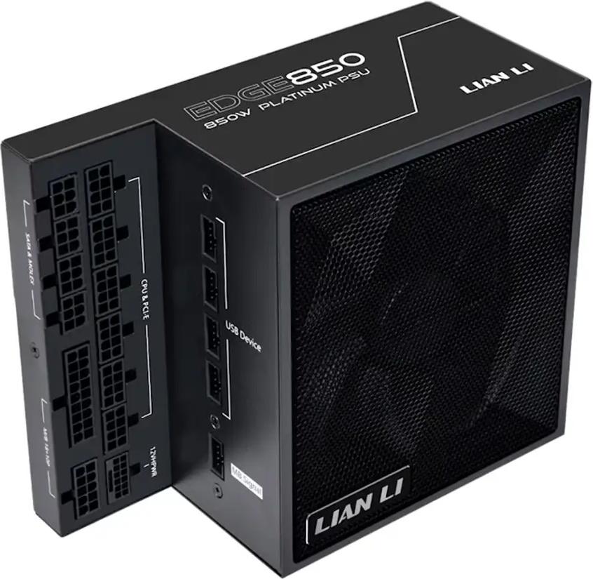 Fonte de Alimentação ATX Lian Li Edge 850W ATX 3.1/PCIe 5.1 80 Plus Platinum Full Modular (Preta) -