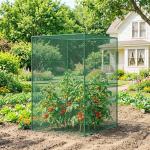 Estufa para Cultivo de Plantas com Porta Enrolável e Estrutura de Aço para Jardim Varanda Pátio 120x120x180 cm Verde