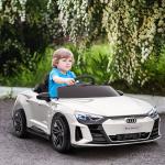 Carro Elétrico AUDI RS E - Tron GT 12V com 2 Motores Controlo Remoto Faróis LED Buzina Música USB 3 - 5km/h 103x58x41cm Branco