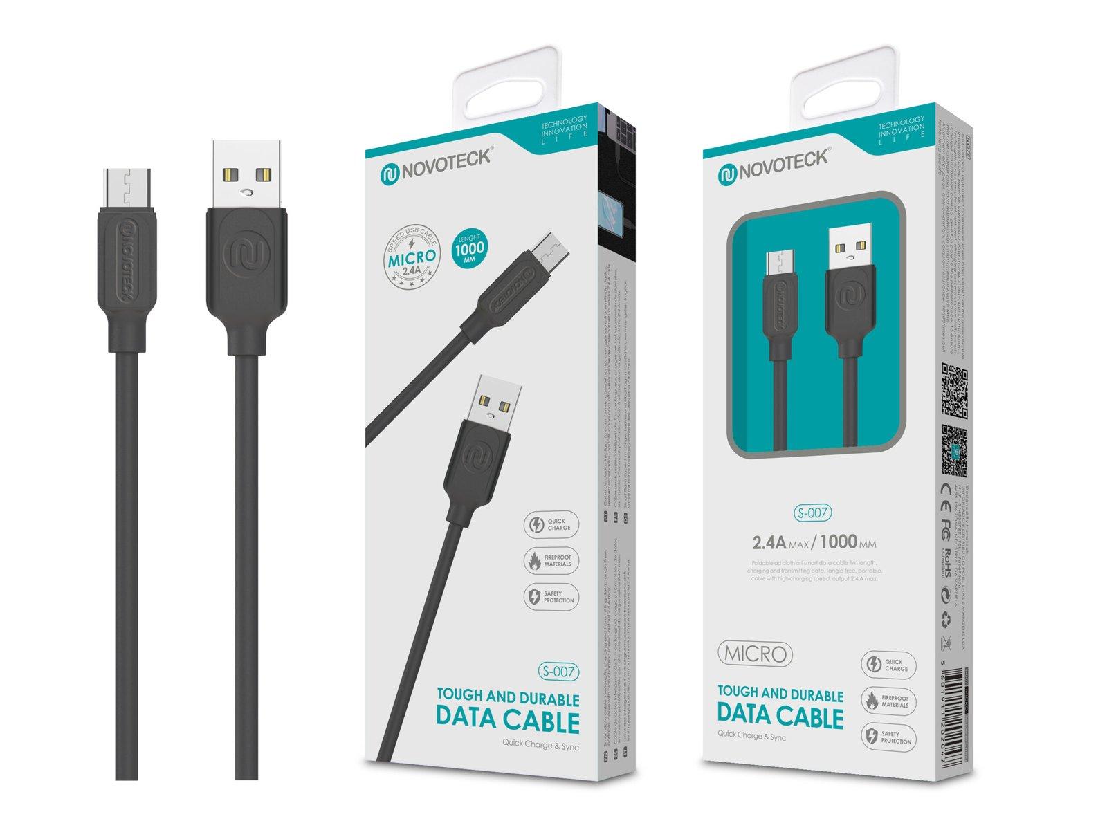 Cabo Micro Usb Negro 2.4A 1M S-007