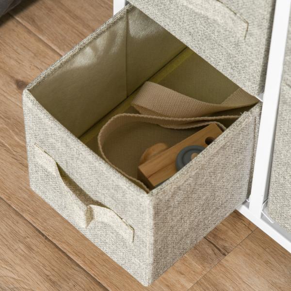 Cómoda com 7 Gavetas de Tecido Cómoda de Armazenamento Multifuncional para Dormitório Sala de Estar Corredor 63,5x30x71cm Cinza