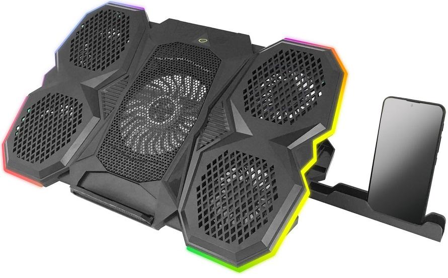 Base de Refrigeração RGB Breva EGC107 USB c/ Suporte Smartphone (Preto) - ESPERANZA