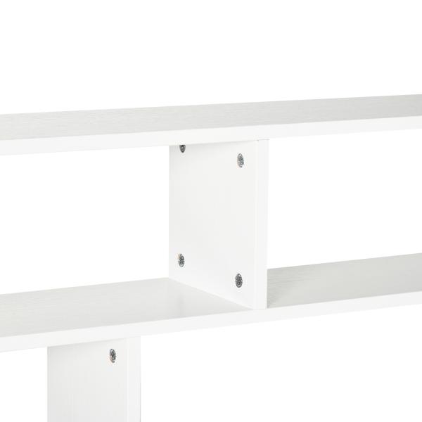 Estante de Parede de 4 Níveis com 7 Compartimentos Abertos para Sala de Estar Escritório Estilo Moderno 94x19,5x80cm Branco