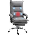 Cadeira de Escritório com 6 Pontos de Massagem e 5 Modos Reclinável com Função de Aquecimento 66x74x114 - 121,5 cm Cinza
