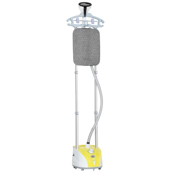 Ferro de Engomar a Vapor 1800W Temperatura Ajustável 11 Níveis Depósito de 2 L Aquecimento em 38s 35x25x47 - 118,5 cm Amarelo