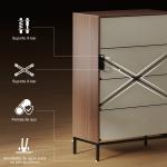 Cómoda com 4 Gavetas de Tecido Frentes com Padrão de Diamante Móvel de Arrumação 59,5,5x30x92,5 cm Madeira e Branco