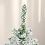 Árvore de Natal Artificial 120 cm com Neve Ignífugo com 200 Ramos Folhas de PVC Abertura Automática Base Dobrável Verde