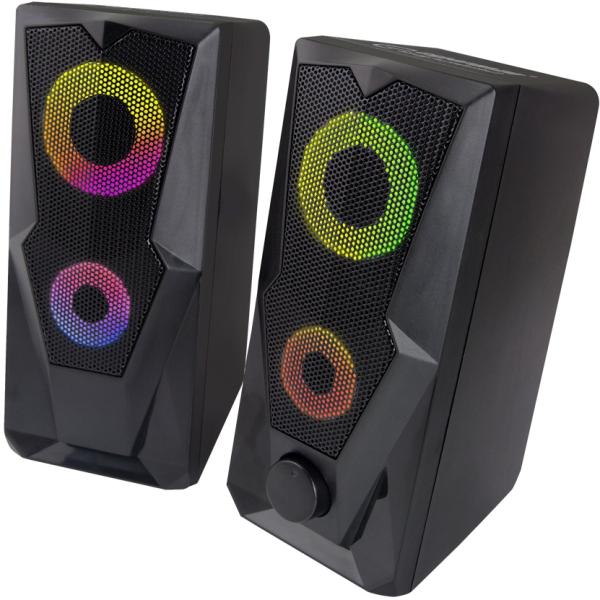 Colunas 2.0 Rainbow Baila 6W LED (Preto) - ESPERANZA