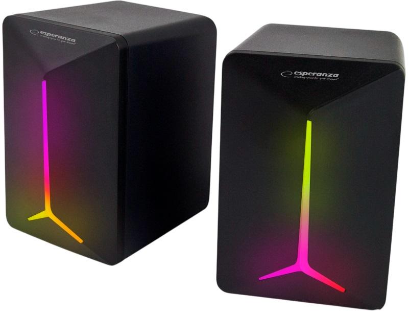 Colunas 2.0 Rainbow Frevo 2x 2,5W LED (Preto) - ESPERANZA