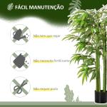 Bambú Artificial 140cm com Vaso Planta Artificial para Interior e Exterior Decoração de Casa Escritório Verde