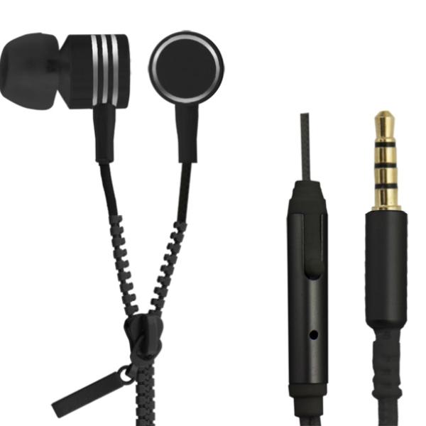 Auriculares Zipper c/ Microfone (Preto) - ESPERANZA