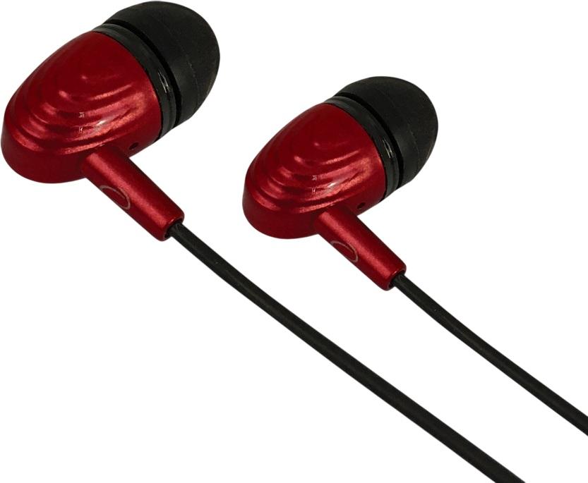 Auriculares Stereo c/ Fios e Microfone (Preto/Vermelho) - ESPERANZA