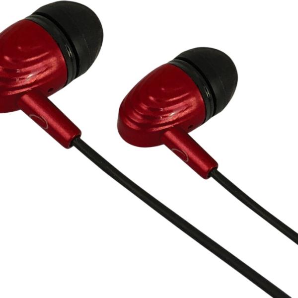 Auriculares Stereo c/ Fios e Microfone (Preto/Vermelho) - ESPERANZA
