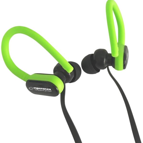 Auriculares Stereo c/ Fios e Microfone (Preto/Verde) - ESPERANZA
