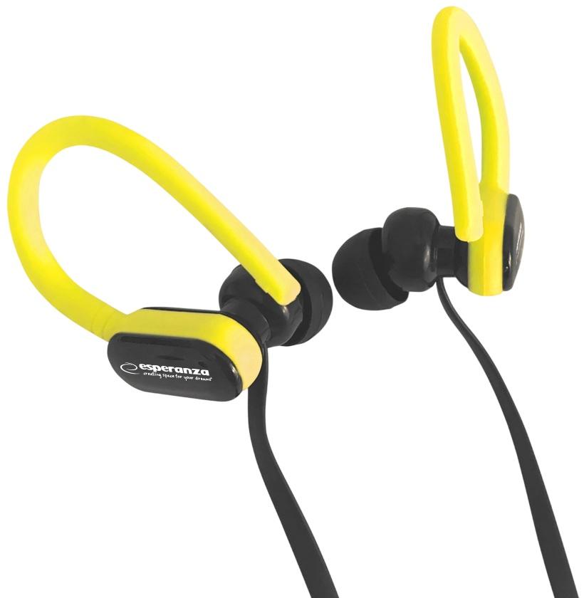 Auriculares Stereo c/ Fios e Microfone (Preto/Amarelo) - ESPERANZA