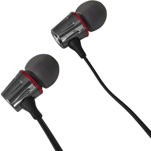 Auriculares Stereo c/ Fios e Microfone (Grafite/Vermelho) - ESPERANZA