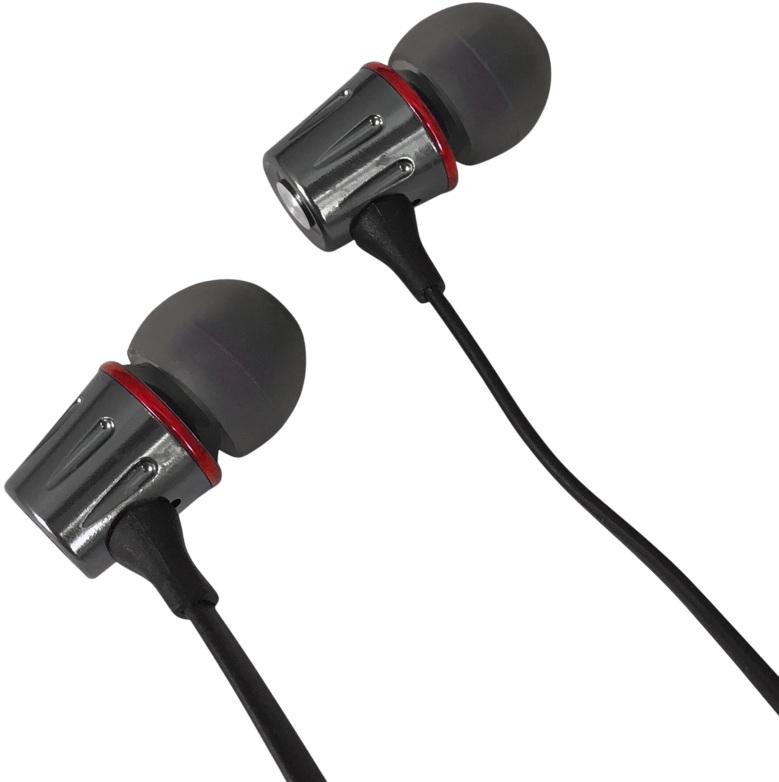 Auriculares Stereo c/ Fios e Microfone (Grafite/Vermelho) - ESPERANZA
