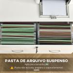 Arquivador de Escritório Armário de Arrumação de Escritório com Fechadura e 2 Chaves 74x42x72cm Branco