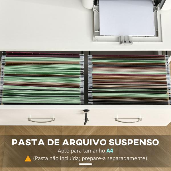 Arquivador de Escritório Armário de Arrumação de Escritório com Fechadura e 2 Chaves 74x42x72cm Branco
