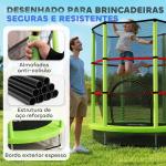 Trampolim Infantil Ø140x190 cm Trampolim para Crianças de 3 - 6 Anos com Rede de Segurança Carga 45 kg para Interior Verde